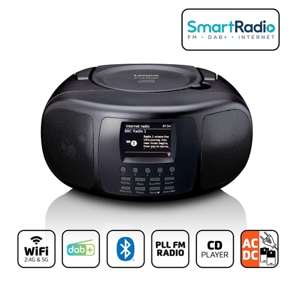 Kannettava SmartRadio, jossa DAB+/FM, Bluetooth ja CD-soitin