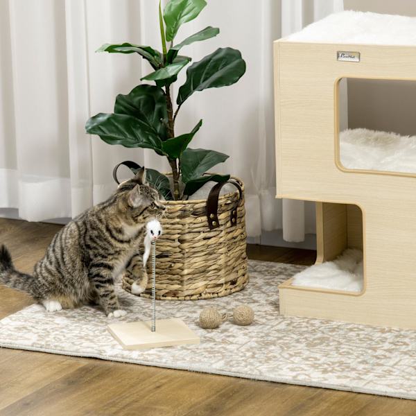 Cat Cave 3-Leder Cat Cabinet Kudde Indoor Cat House Cat House Toy Ek 34X34X60 Cm