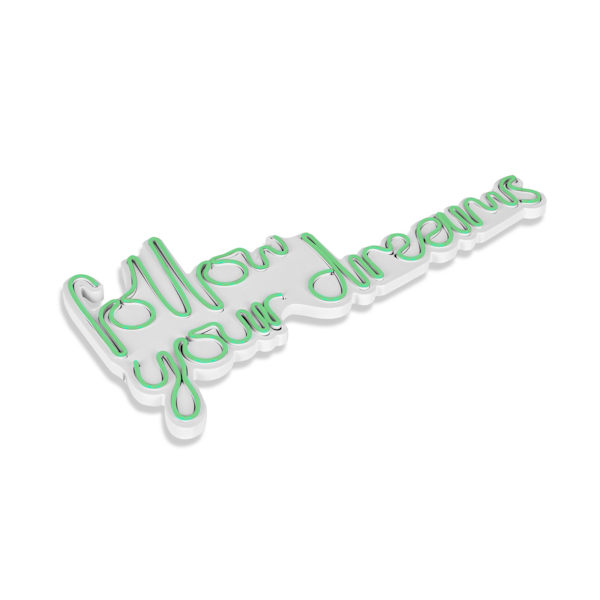 Dekorativ Plast Led-belysning Follow Your Dreams - Grön