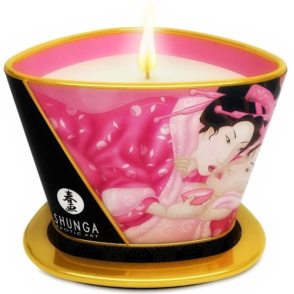 Shunga - Mini Caress by Candelight Aphrodisiac Roses hierontakynttilä 170 ml