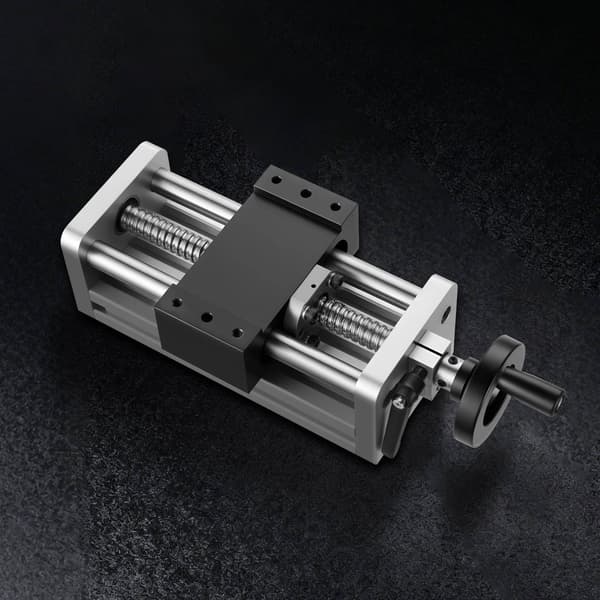CNC lineær sceneaktuator, 100 mm slaglængde, håndhjul