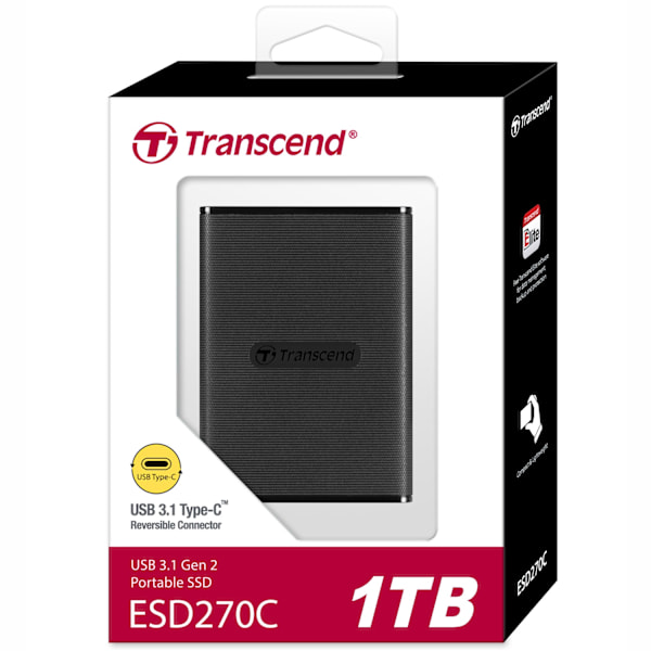 Kannettava SSD ESD270C USB-C 1TB (R520/W460) Musta