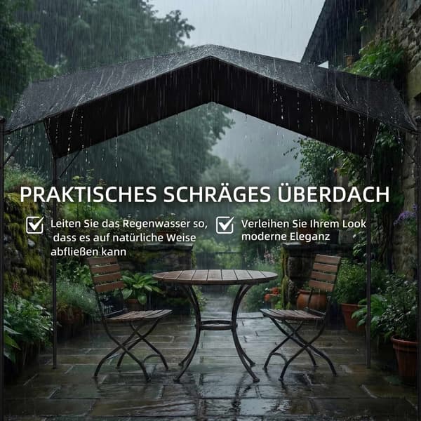 3x3 m pergola metallirungolla ja UPF30+ katolla