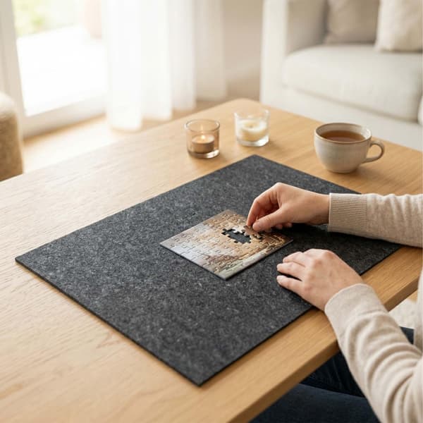 Foldbar filtpuslespilsmåtte, grå, flere størrelser