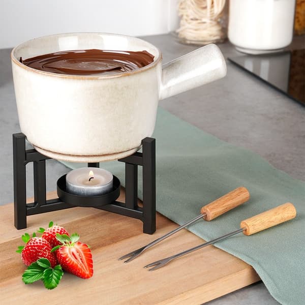 Fondueset, porslin, 450 ml, 4 st.