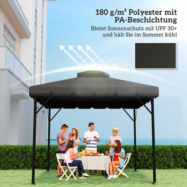 Udskiftningsbaldakin til pavillon, 3x3m, dobbeltlags, UPF 30+