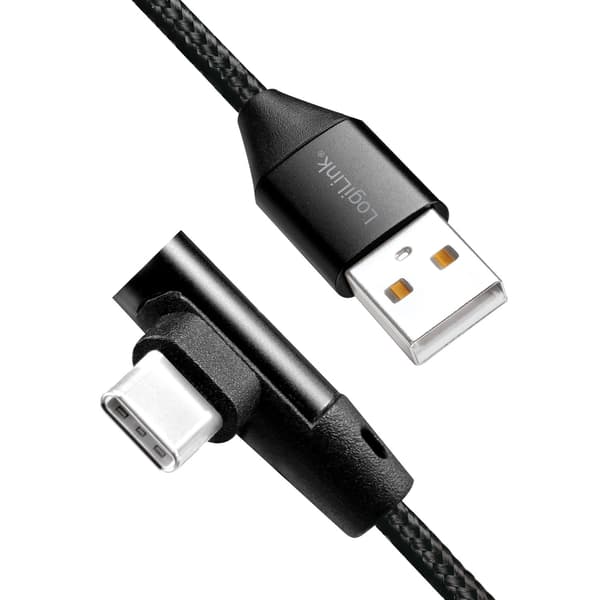 Vinklad USB-C-kabel USB 2.0 Max 15W 0,3m