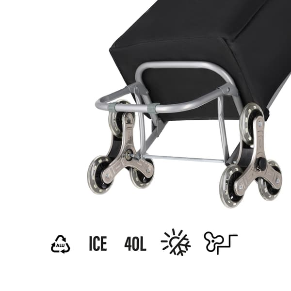 Indkøbskurv 40L, Sort, Sammenfoldelig