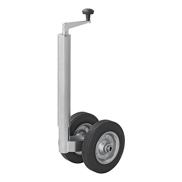 Dubbelt jockeyhjul 48mm med massiva naturgummitäck 200 x 50 mm