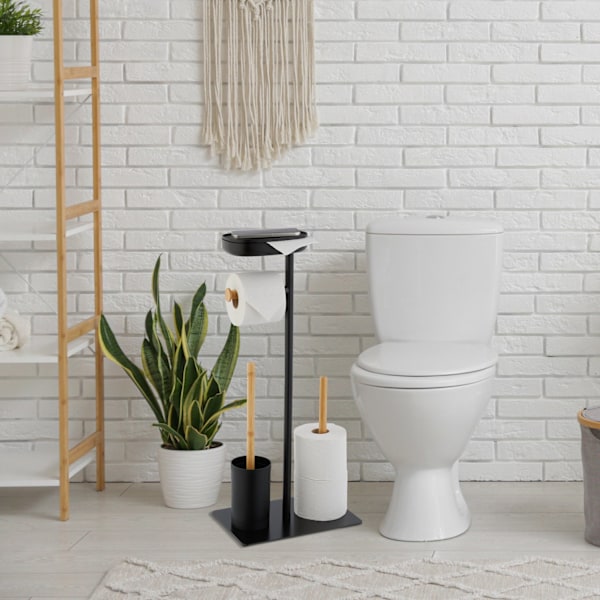 WC stol med hylde i bambus og jern