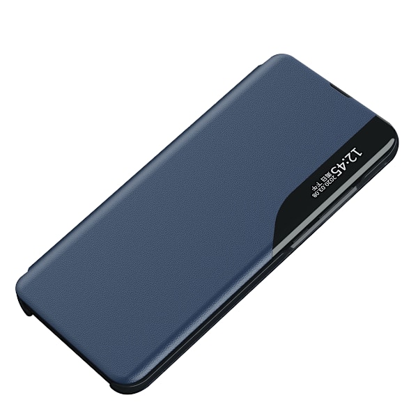 Cover til Samsung S24 Ultra med klap og stativ Eco Leather View Case blå