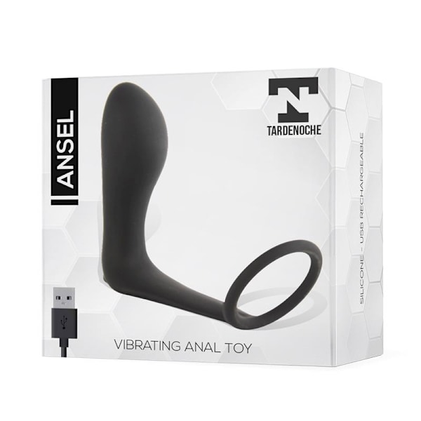 Ansel Anal Stik med Vibration og Cock Ring USB Silikone