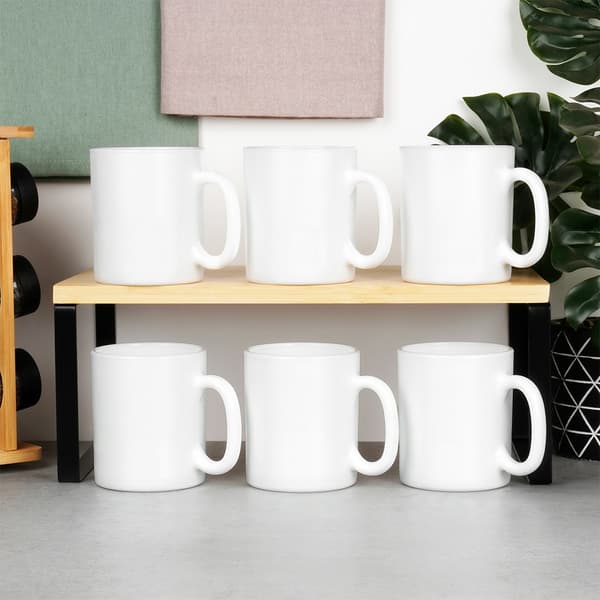 Valkoiset lasimukit, 300 ml, 6 kpl setti