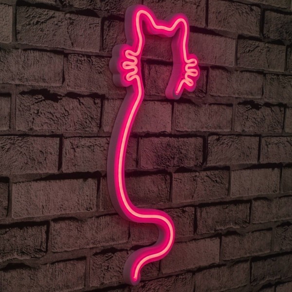 Dekorativ Plast Led Belysning Katt - Rosa