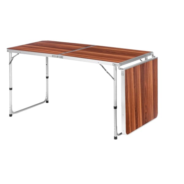 Turistbord, foldbart campingbord, brun plade, 180 x 60 cm