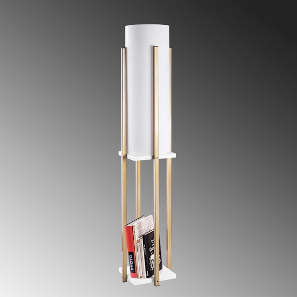 Golvlampa 7133 - Vit, Guld