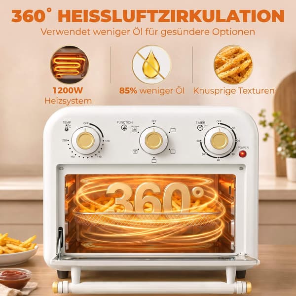12L Air Fryer Ugn, 5 Program, Diskmaskinssäker, 1200W