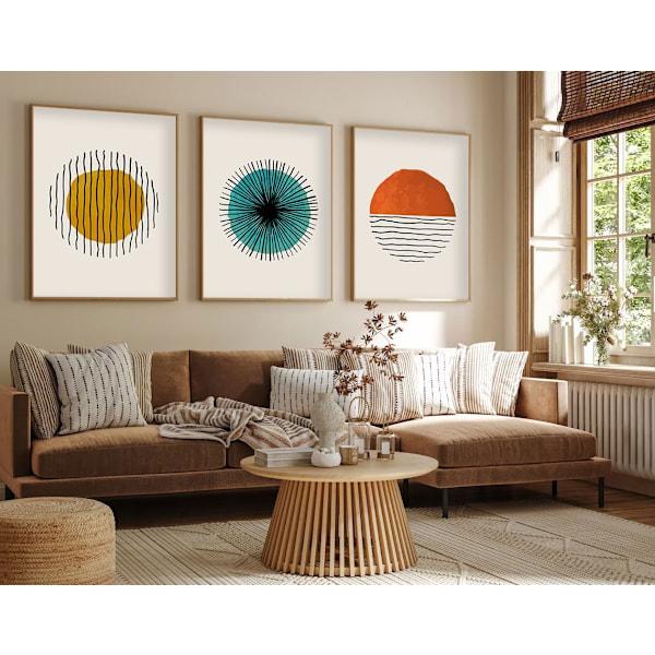 Dekorativ inramad MDF-målning (3 delar) Huhu12 - 70 x 50