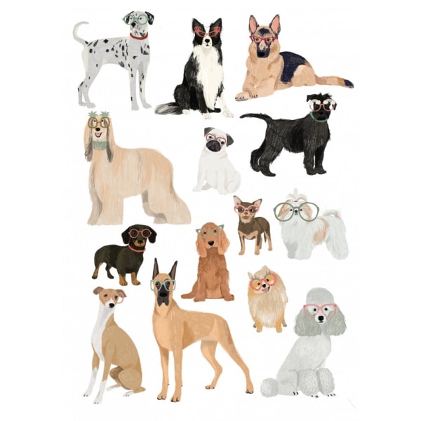 Dogs In Glasses Print - 50x70 cm