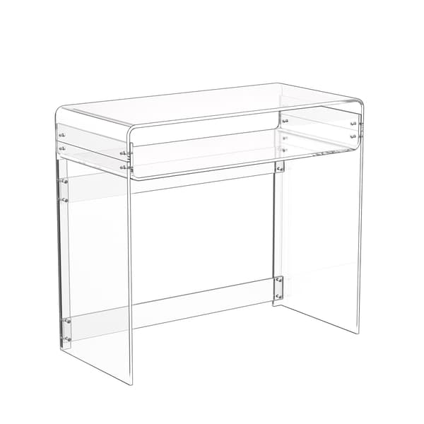 Akryl sidebord, 2-lags klar opbevaring, 40 x 85 x 75 cm