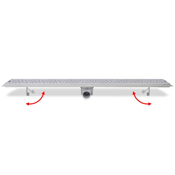 Aflangt gulvafløb boblende 1030x140 mm rustfrit stål