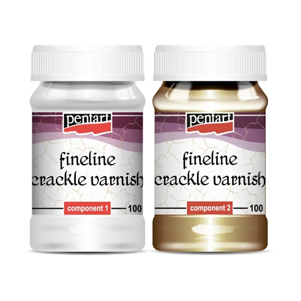 Pentart 2-komponent Fineline Crackle Lack 2 x 100 ml.