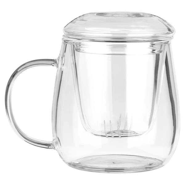 Glaskrus med teinfuser og låg, 400 ml