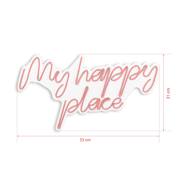 Dekorativ Plast Led-belysning My Happy Place - Rosa
