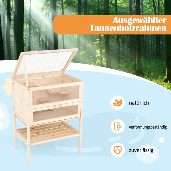 Hamsterbur med nättak, låsbar dörr, akrylpanel