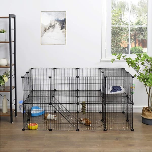 Modulaarinen pieneläinleikkikehä – 2 tasoa, hamsteri, marsu