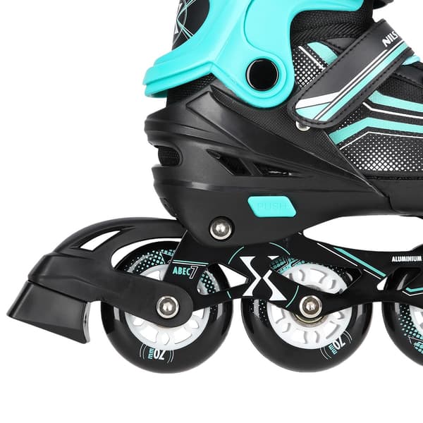 2-i-1 inline & skøjter, sort/blå, størrelse L (39-43)