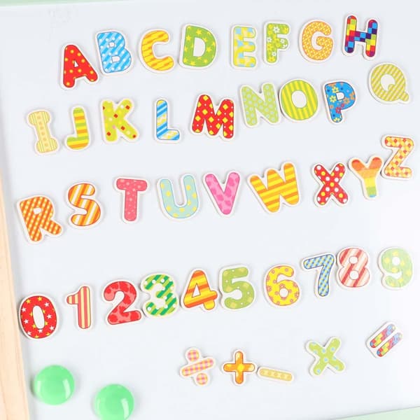 Magnetisk staffeli til børn, dobbeltsidet kridt og whiteboard