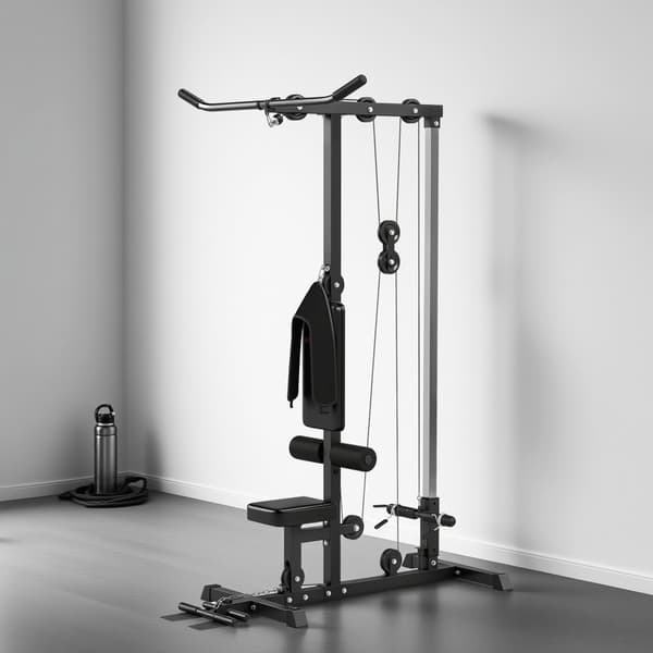 Hemmagym Lat Pulldown & Roddmaskin, Stål & Konstläder
