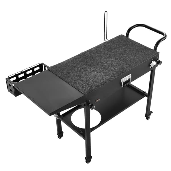 Udendørs grillvogn, 31 x 17 tommer, foldbart forberedelsesbord, hjul