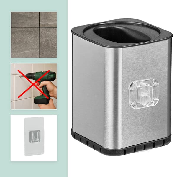 Litteä wc-harja seinätelineellä