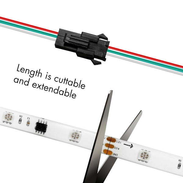 Smart Digital RGB LED strip adresserbar 400 lm 5m LED WiFi Tuya