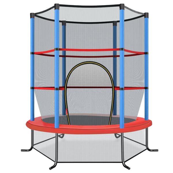 Barntrampolin med säkerhetsnät, 165 cm, blå