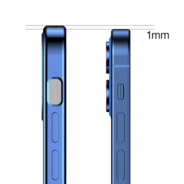Ultratyndt gennemsigtigt etui med metallisk ramme til iPhone 12 Pro Max sort