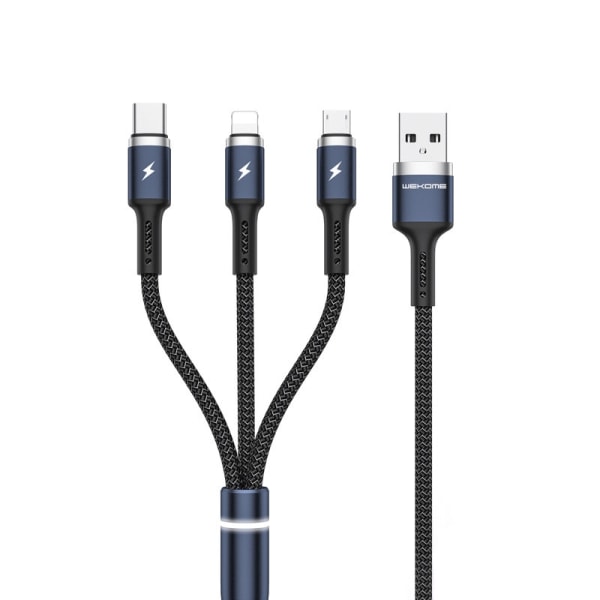 WEKOME WDC-119 Fython Series - 3-i-1 USB-A till Lightning + USB-