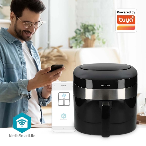 SmartLife Varmluftfrituregryde | Wi-Fi | 7,2 l | Timer: 240 min | Antal forudindstillede programmer: 8 | Digital | Android™ / IOS | Sort