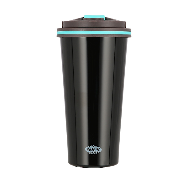 Sort termisk kop, 18 oz, isoleret rustfrit stål