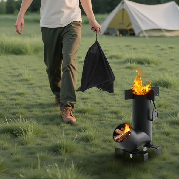 Camping Raketkök – Bärbar Vedeldad, Bärväska