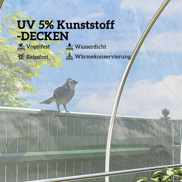 Drivhusfilm 6x10 m Vandtæt havefilm med UV-beskyttelse, ekstra tyk rivefast plastfilm, presenning til drivhuspolytunnel, tunnelfilm til udendørs brug