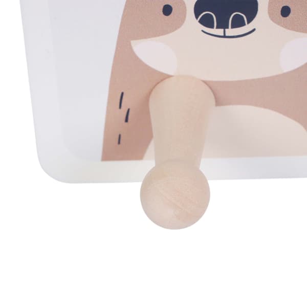 Lasten naulakko 4 koukulla, MDF ja mänty, 10x38 cm