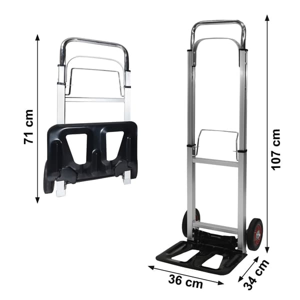 Aluminium foldevogn, transportlagervogn, 90 kg kapacitet