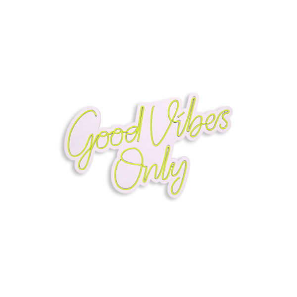 Dekorativ plast LED-belysning Good Vibes Only 2 - Gul