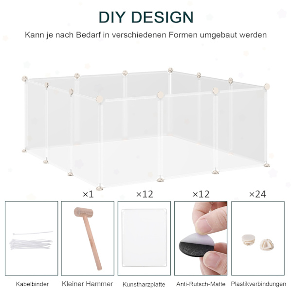 Ulkokaappi Diy Verkkokotelo Pienet Lemmikit 12 Paneelia Sisätiloissa Valkoinen 105X105X45Cm