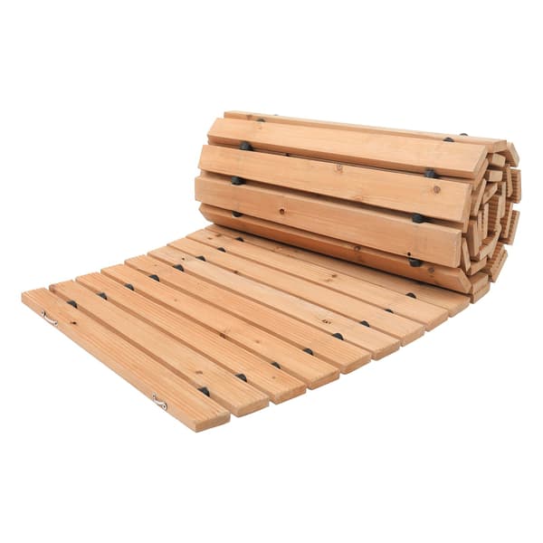 Oprullbar cedertræssti, skridsikker, 2,1 m x 4,7 m
