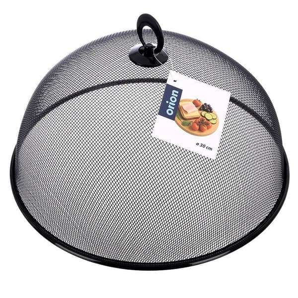 Svart matlock i metallnät, 30 cm diameter