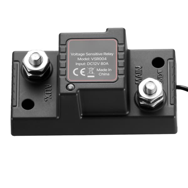 Dobbelt batteriisolatorsæt, 12V 80A VSR, LCD voltmeter